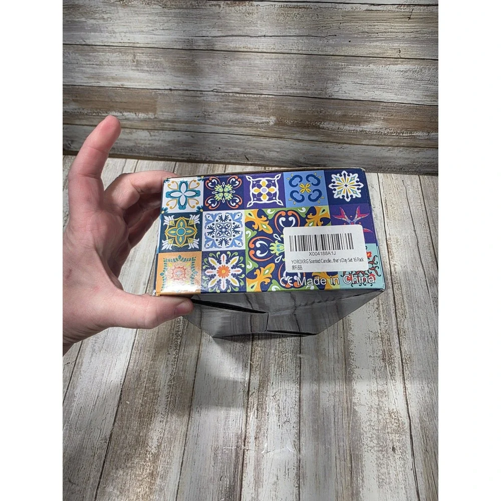 12 Pack Scented Soy Wax Candles in Decorative Boho Tins 2.5oz Each Gift‎ Set